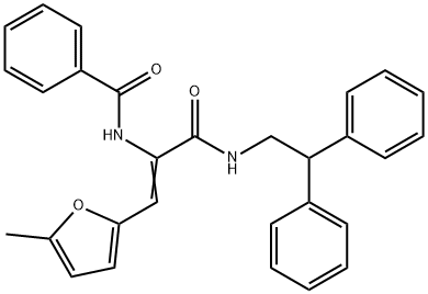 N-[1-{[(2,2-diphenylethyl)amino]carbonyl}-2-(5-methyl-2-furyl)vinyl]benzamide 구조식 이미지