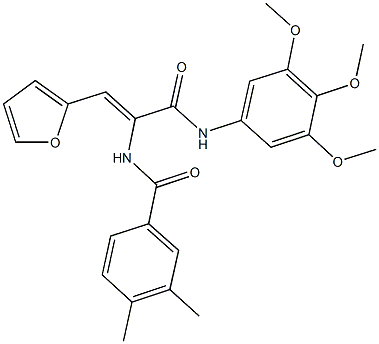 N-{2-(2-furyl)-1-[(3,4,5-trimethoxyanilino)carbonyl]vinyl}-3,4-dimethylbenzamide Structure