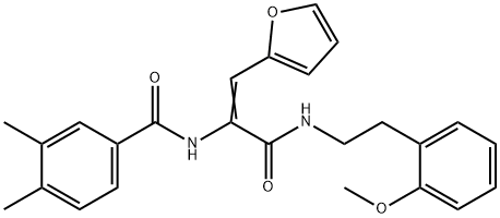 N-[2-(2-furyl)-1-({[2-(2-methoxyphenyl)ethyl]amino}carbonyl)vinyl]-3,4-dimethylbenzamide 구조식 이미지