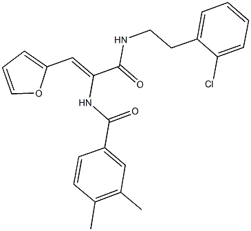 N-[1-({[2-(2-chlorophenyl)ethyl]amino}carbonyl)-2-(2-furyl)vinyl]-3,4-dimethylbenzamide 구조식 이미지