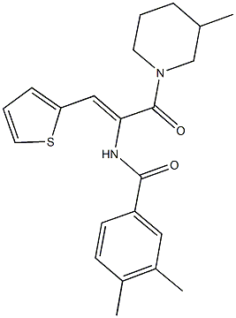 3,4-dimethyl-N-[1-[(3-methyl-1-piperidinyl)carbonyl]-2-(2-thienyl)vinyl]benzamide 구조식 이미지