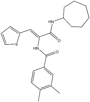 N-[1-[(cycloheptylamino)carbonyl]-2-(2-thienyl)vinyl]-3,4-dimethylbenzamide 구조식 이미지