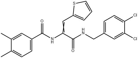 N-[1-{[(3,4-dichlorobenzyl)amino]carbonyl}-2-(2-thienyl)vinyl]-3,4-dimethylbenzamide 구조식 이미지