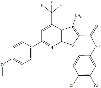 3-amino-N-(3,4-dichlorophenyl)-6-(4-methoxyphenyl)-4-(trifluoromethyl)thieno[2,3-b]pyridine-2-carboxamide Structure