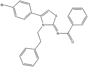 N-(4-(4-bromophenyl)-3-(2-phenylethyl)-1,3-thiazol-2(3H)-ylidene)benzamide Structure