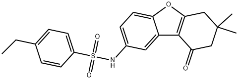 N-(7,7-dimethyl-9-oxo-6,7,8,9-tetrahydrodibenzo[b,d]furan-2-yl)-4-ethylbenzenesulfonamide 구조식 이미지
