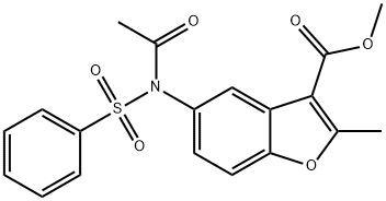 methyl 5-[acetyl(phenylsulfonyl)amino]-2-methyl-1-benzofuran-3-carboxylate 구조식 이미지