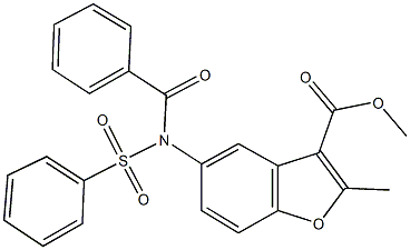 methyl 5-[benzoyl(phenylsulfonyl)amino]-2-methyl-1-benzofuran-3-carboxylate Structure