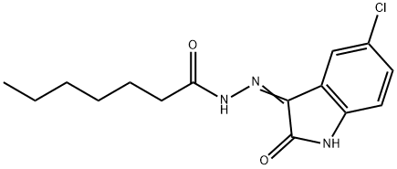 N'-(5-chloro-2-oxo-1,2-dihydro-3H-indol-3-ylidene)heptanohydrazide 구조식 이미지