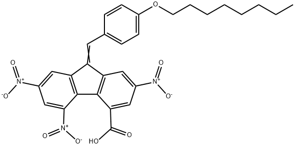 2,5,7-trisnitro-9-[4-(octyloxy)benzylidene]-9H-fluorene-4-carboxylic acid Structure