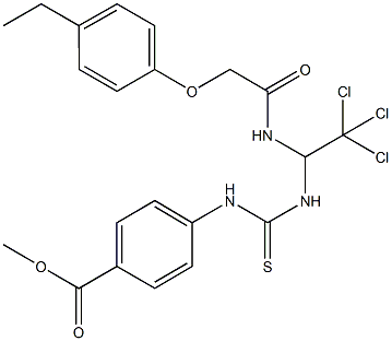 methyl 4-({[(2,2,2-trichloro-1-{[(4-ethylphenoxy)acetyl]amino}ethyl)amino]carbothioyl}amino)benzoate 구조식 이미지
