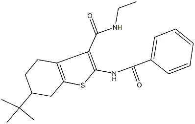 2-(benzoylamino)-6-tert-butyl-N-ethyl-4,5,6,7-tetrahydro-1-benzothiophene-3-carboxamide 구조식 이미지