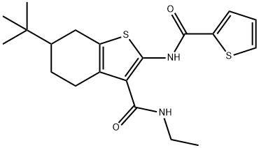 6-tert-butyl-N-ethyl-2-[(2-thienylcarbonyl)amino]-4,5,6,7-tetrahydro-1-benzothiophene-3-carboxamide Structure