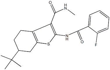 6-tert-butyl-2-[(2-fluorobenzoyl)amino]-N-methyl-4,5,6,7-tetrahydro-1-benzothiophene-3-carboxamide Structure