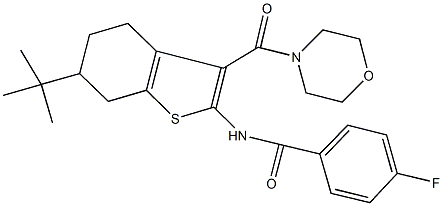 N-[6-tert-butyl-3-(4-morpholinylcarbonyl)-4,5,6,7-tetrahydro-1-benzothien-2-yl]-4-fluorobenzamide Structure