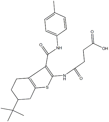 4-{[6-tert-butyl-3-(4-toluidinocarbonyl)-4,5,6,7-tetrahydro-1-benzothien-2-yl]amino}-4-oxobutanoic acid Structure