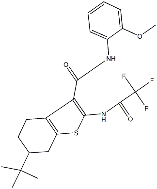 6-tert-butyl-N-(2-methoxyphenyl)-2-[(trifluoroacetyl)amino]-4,5,6,7-tetrahydro-1-benzothiophene-3-carboxamide Structure