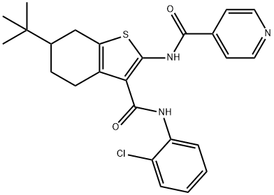 N-{6-tert-butyl-3-[(2-chloroanilino)carbonyl]-4,5,6,7-tetrahydro-1-benzothien-2-yl}isonicotinamide Structure