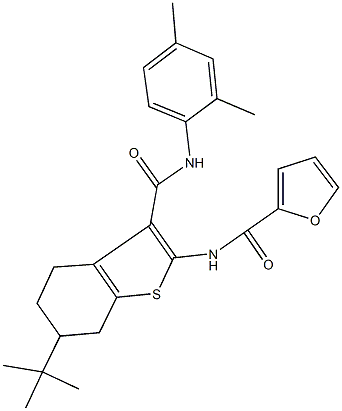 N-{6-tert-butyl-3-[(2,4-dimethylanilino)carbonyl]-4,5,6,7-tetrahydro-1-benzothien-2-yl}-2-furamide Structure