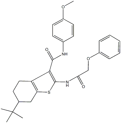 6-tert-butyl-N-(4-methoxyphenyl)-2-[(phenoxyacetyl)amino]-4,5,6,7-tetrahydro-1-benzothiophene-3-carboxamide 구조식 이미지