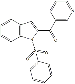[1-(phenylsulfonyl)-1H-indol-2-yl](3-pyridinyl)methanone 구조식 이미지