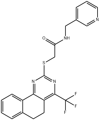 N-(3-pyridinylmethyl)-2-{[4-(trifluoromethyl)-5,6-dihydrobenzo[h]quinazolin-2-yl]sulfanyl}acetamide Structure