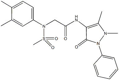 2-[3,4-dimethyl(methylsulfonyl)anilino]-N-(1,5-dimethyl-3-oxo-2-phenyl-2,3-dihydro-1H-pyrazol-4-yl)acetamide 구조식 이미지