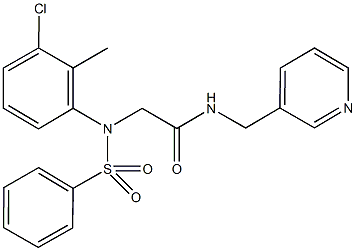 2-[3-chloro-2-methyl(phenylsulfonyl)anilino]-N-(3-pyridinylmethyl)acetamide Structure