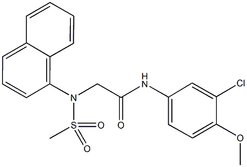 N-(3-chloro-4-methoxyphenyl)-2-[(methylsulfonyl)(1-naphthyl)amino]acetamide Structure