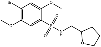 4-bromo-2,5-dimethoxy-N-(tetrahydro-2-furanylmethyl)benzenesulfonamide 구조식 이미지