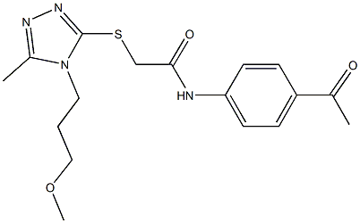 N-(4-acetylphenyl)-2-{[4-(3-methoxypropyl)-5-methyl-4H-1,2,4-triazol-3-yl]sulfanyl}acetamide 구조식 이미지