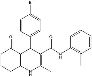 4-(4-bromophenyl)-2-methyl-N-(2-methylphenyl)-5-oxo-1,4,5,6,7,8-hexahydro-3-quinolinecarboxamide 구조식 이미지
