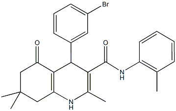 4-(3-bromophenyl)-2,7,7-trimethyl-N-(2-methylphenyl)-5-oxo-1,4,5,6,7,8-hexahydro-3-quinolinecarboxamide Structure