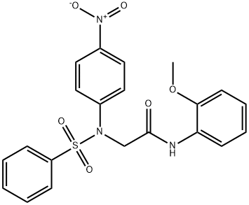 2-[{4-nitrophenyl}(phenylsulfonyl)amino]-N-[2-(methyloxy)phenyl]acetamide 구조식 이미지