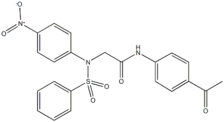 N-(4-acetylphenyl)-2-[{4-nitrophenyl}(phenylsulfonyl)amino]acetamide Structure