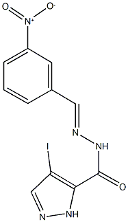 N'-{3-nitrobenzylidene}-4-iodo-1H-pyrazole-5-carbohydrazide Structure