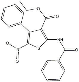 ethyl 2-(benzoylamino)-5-nitro-4-phenyl-3-thiophenecarboxylate 구조식 이미지