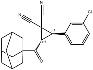 2-(1-adamantylcarbonyl)-3-(3-chlorophenyl)-1,1-cyclopropanedicarbonitrile 구조식 이미지