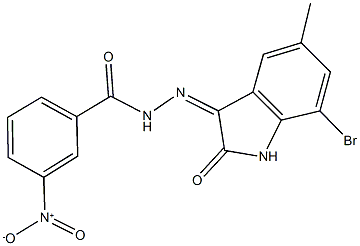 N'-(7-bromo-5-methyl-2-oxo-1,2-dihydro-3H-indol-3-ylidene)-3-nitrobenzohydrazide Structure