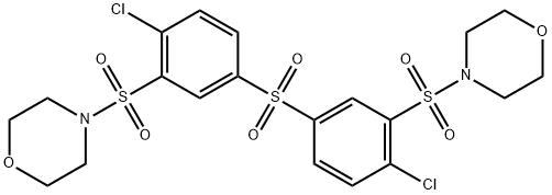 4-[(2-chloro-5-{[4-chloro-3-(morpholin-4-ylsulfonyl)phenyl]sulfonyl}phenyl)sulfonyl]morpholine Structure