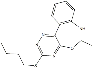butyl 6-methyl-6,7-dihydro[1,2,4]triazino[5,6-d][3,1]benzoxazepin-3-yl sulfide Structure