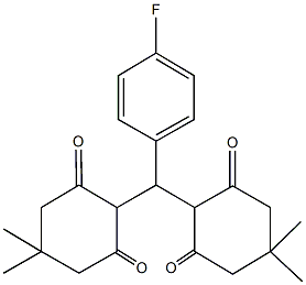 2-[(4,4-dimethyl-2,6-dioxocyclohexyl)(4-fluorophenyl)methyl]-5,5-dimethyl-1,3-cyclohexanedione 구조식 이미지