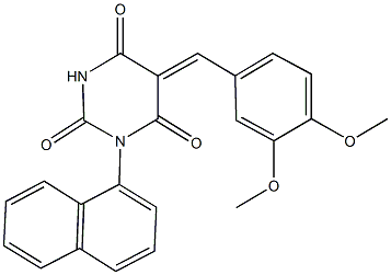 5-(3,4-dimethoxybenzylidene)-1-(1-naphthyl)-2,4,6(1H,3H,5H)-pyrimidinetrione Structure