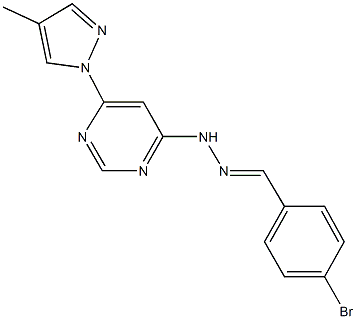 4-bromobenzaldehyde [6-(4-methyl-1H-pyrazol-1-yl)-4-pyrimidinyl]hydrazone Structure