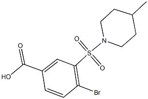 4-bromo-3-[(4-methyl-1-piperidinyl)sulfonyl]benzoic acid 구조식 이미지