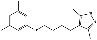 3,5-dimethylphenyl 4-(3,5-dimethyl-1H-pyrazol-4-yl)butyl ether Structure