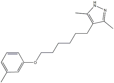 6-(3,5-dimethyl-1H-pyrazol-4-yl)hexyl 3-methylphenyl ether Structure