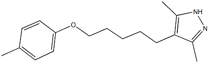 5-(3,5-dimethyl-1H-pyrazol-4-yl)pentyl 4-methylphenyl ether Structure