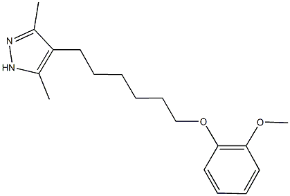 3,5-dimethyl-4-(6-{[2-(methyloxy)phenyl]oxy}hexyl)-1H-pyrazole 구조식 이미지