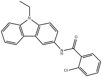 2-chloro-N-(9-ethyl-9H-carbazol-3-yl)benzamide 구조식 이미지